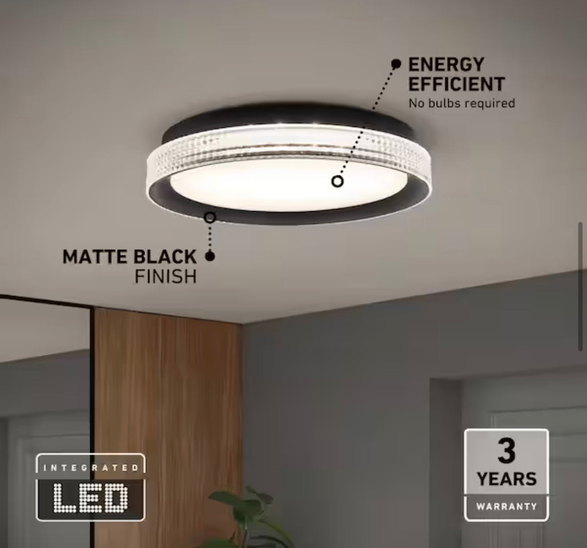 Aston 15 in. 1 Light  LED Flush Mount Ceiling Light