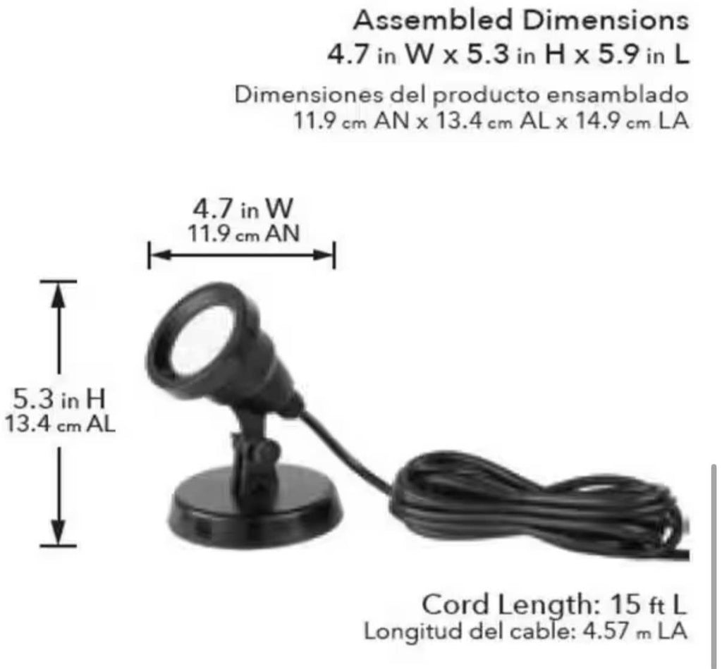 450 Lumen 1-Light Integrated LED Black Low Voltage Pond Light