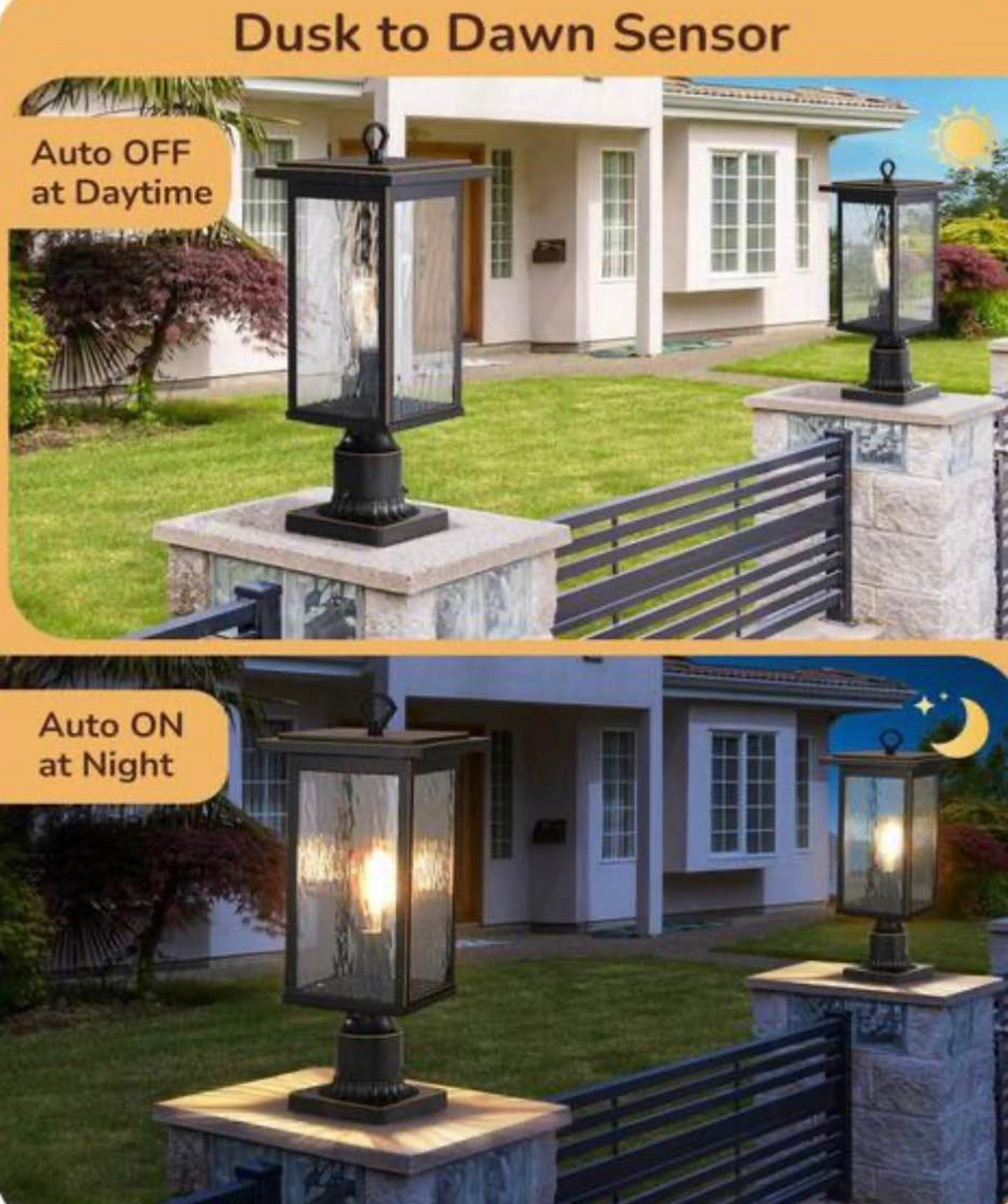 Dusk to Dawn 19 in Outdoor Post Light