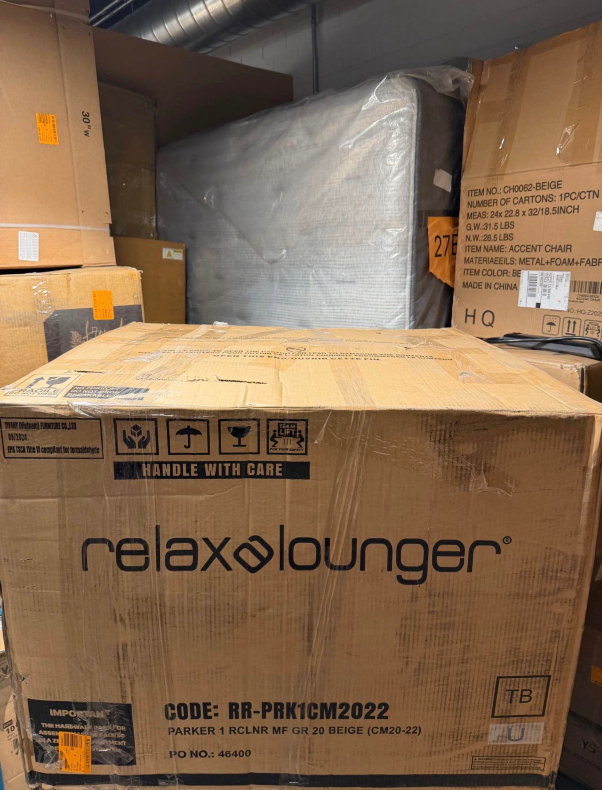 Preston 38 in. Width Big and Tall Beige Recliner