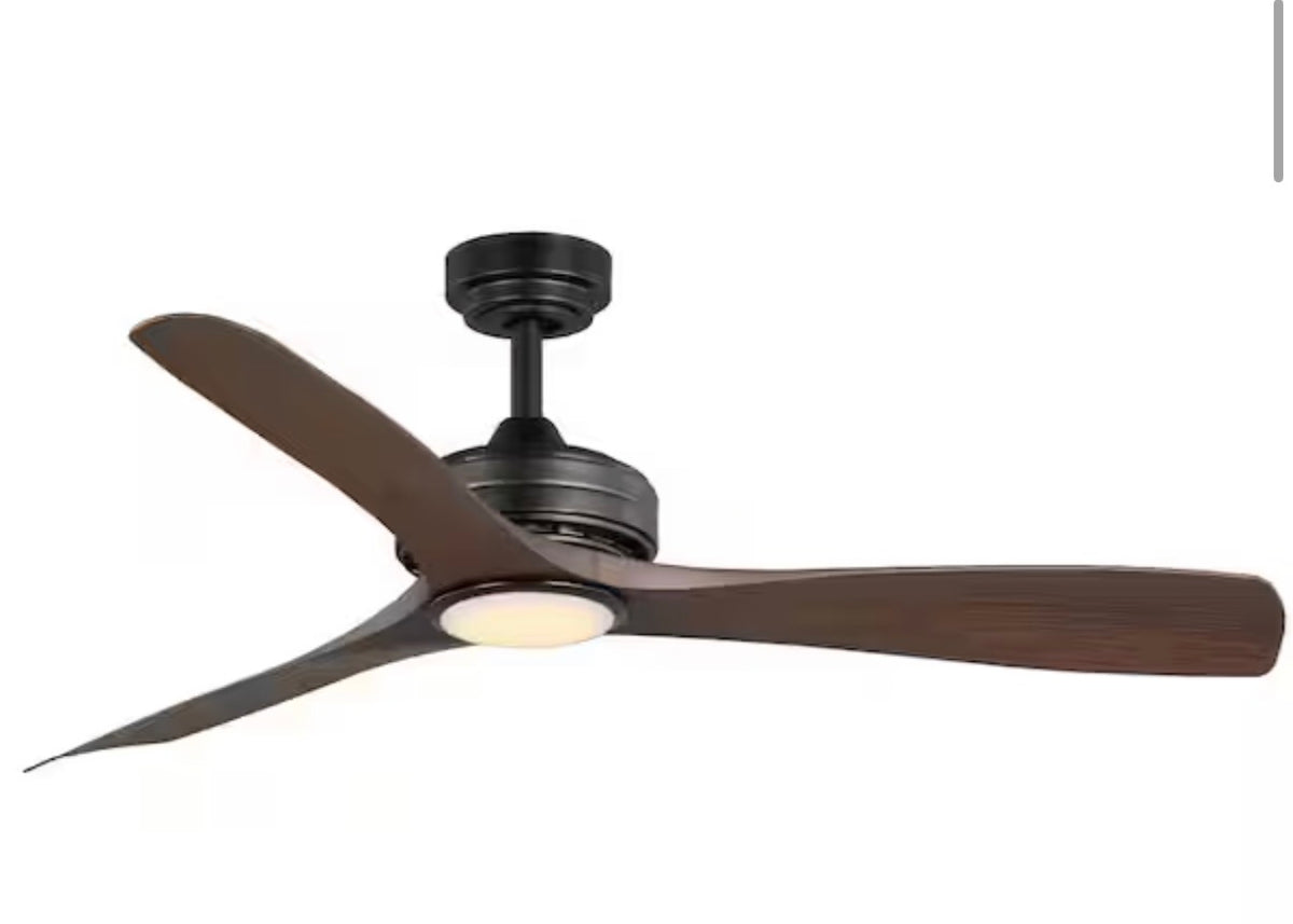 60 in. LED Indoor/Outdoor Matte Black Ceiling Fan