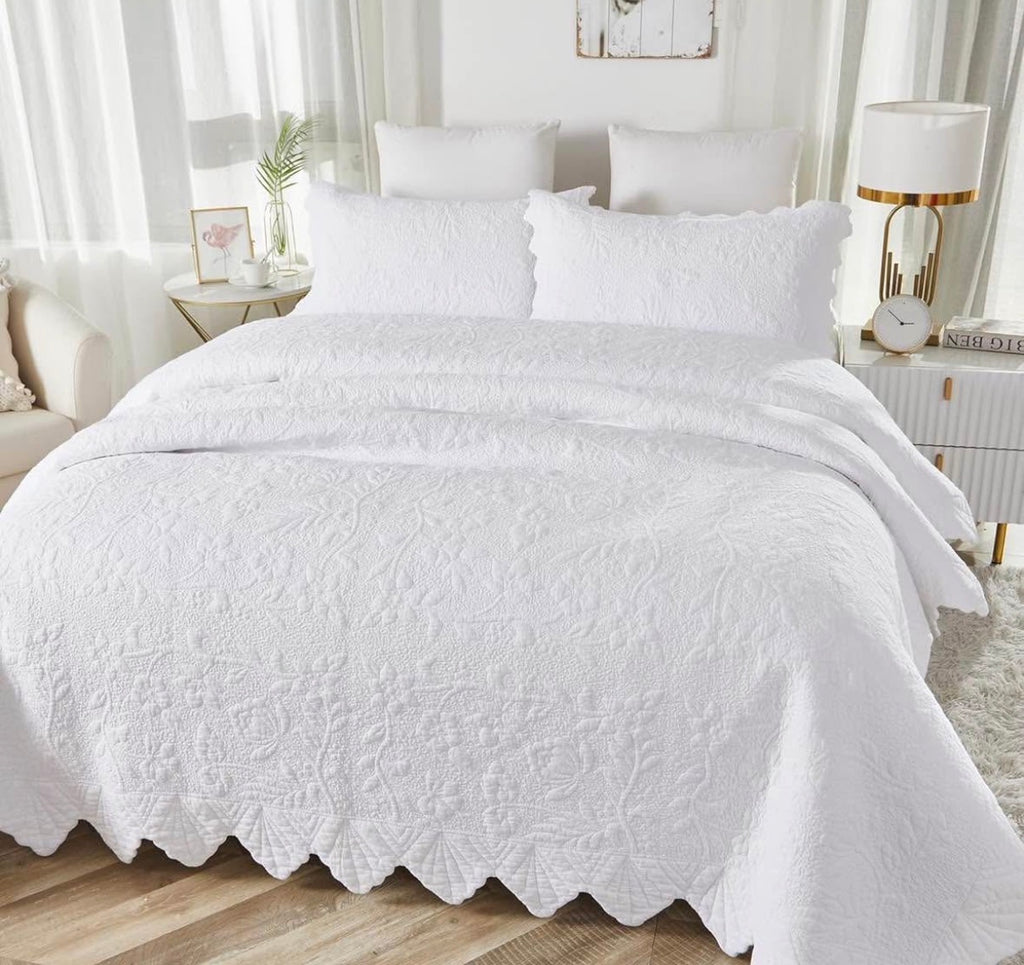 Brandream White Quilt Set Queen King Size