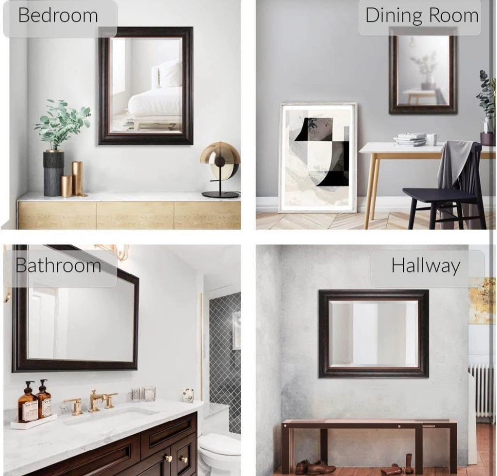Rectangular Framed Beveled Wall Mirror 24" x 30"