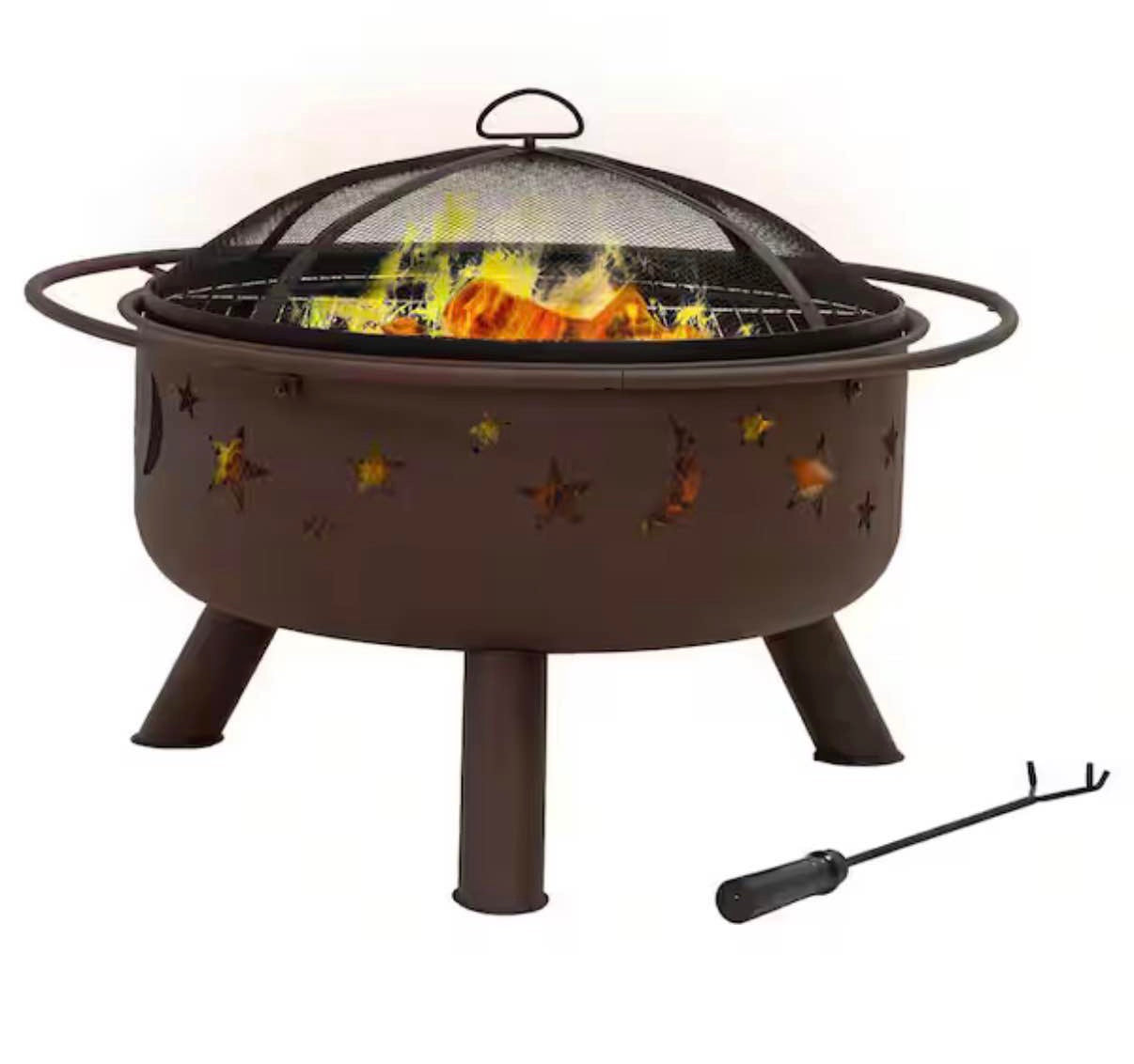 Cosmic 30 in. x 20 in Fire Pit with Cooking Grill