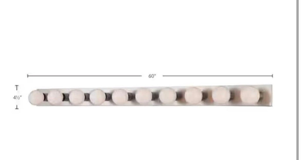 10-Light Brushed Nickel Bath Vanity Light