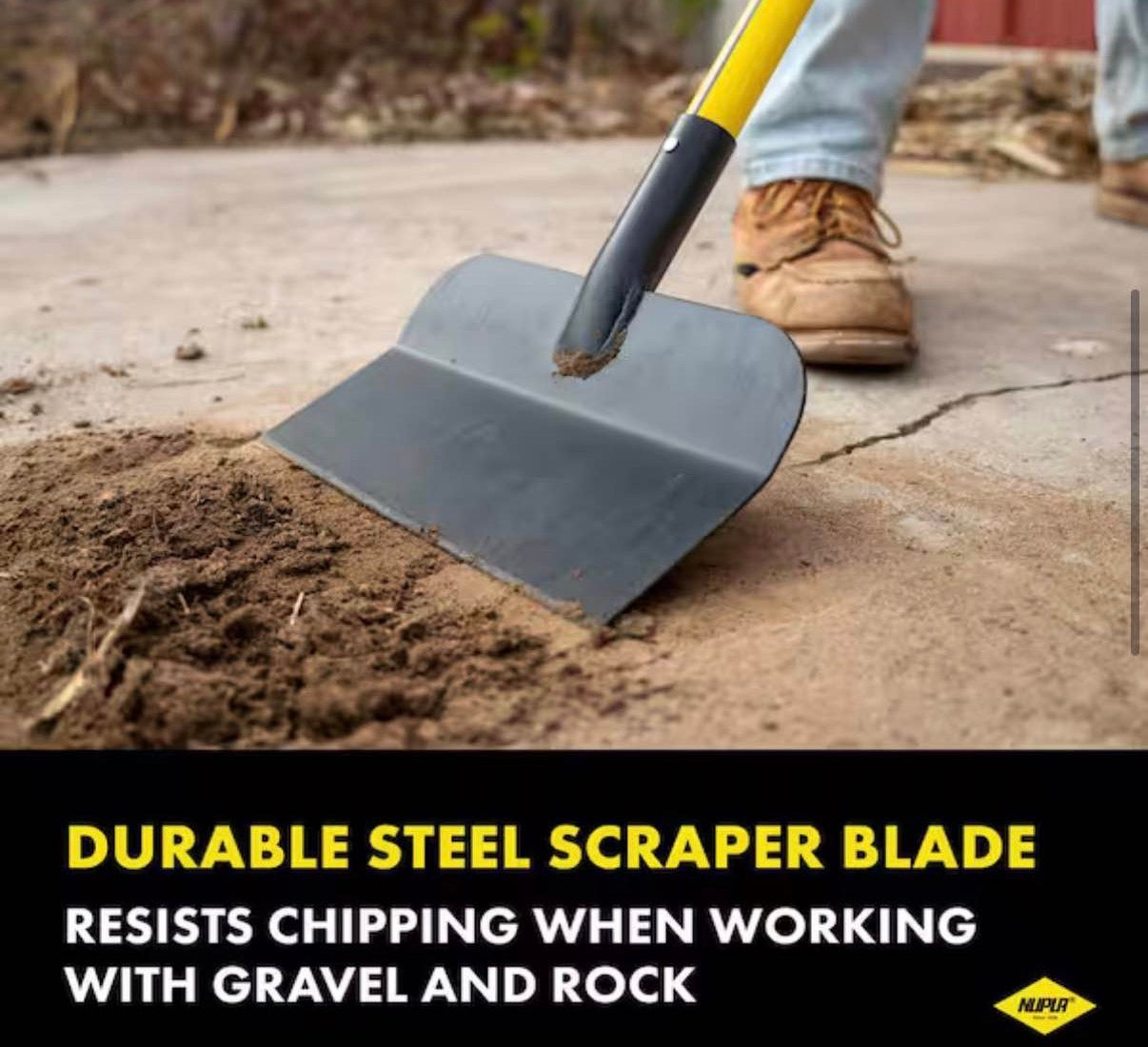 54 in. Fiberglass Handle Multi-Purpose Steel Scraper Shovel