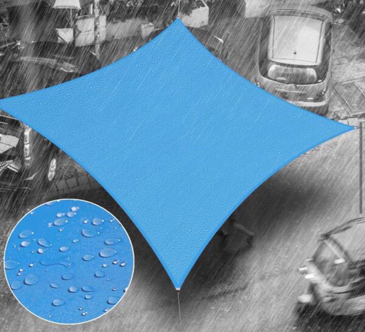 Waterproof 14 ft. x 14 ft Sun Shade Sail with Tension Ratchet Winch kit