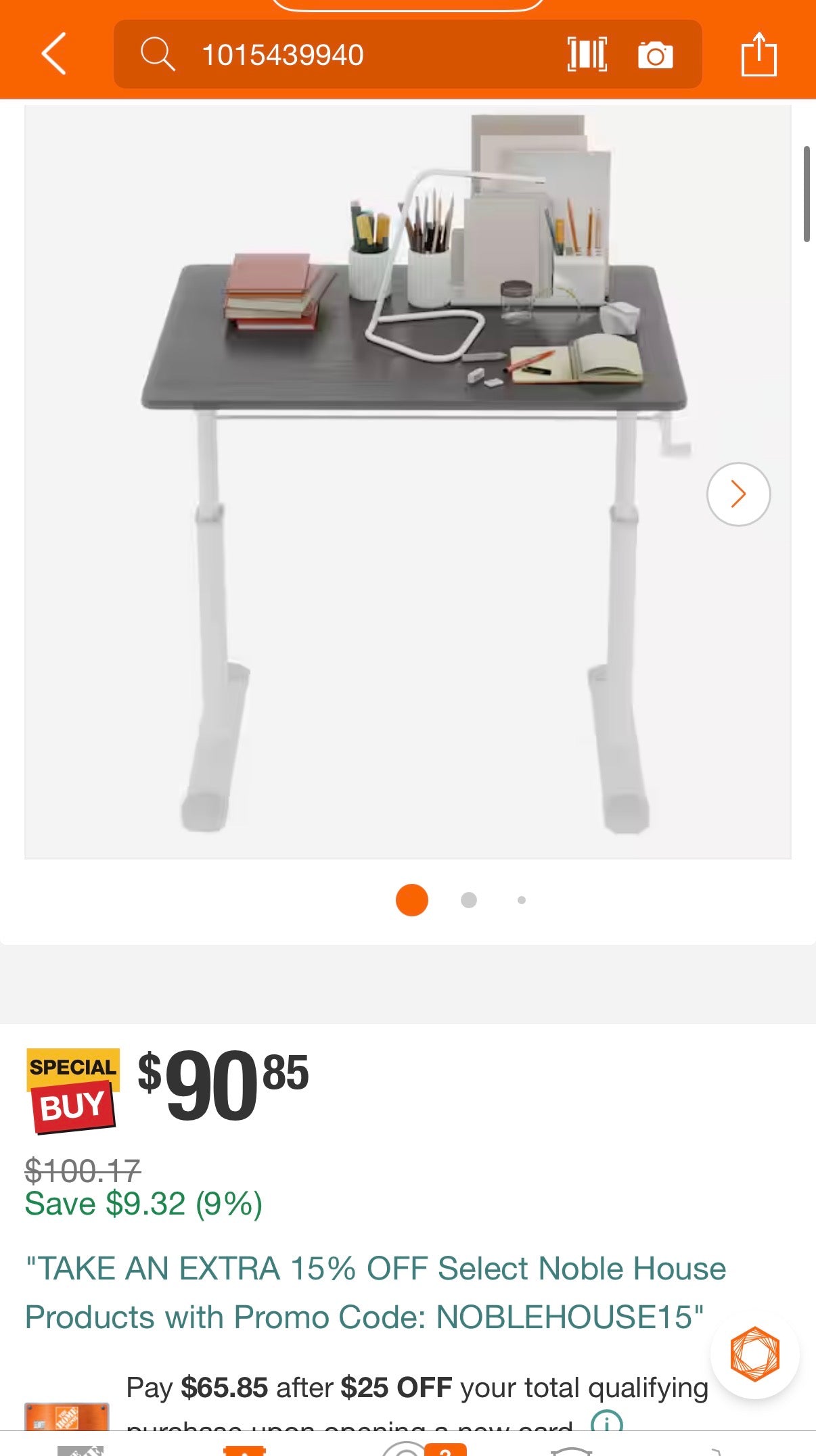 Wood and Metal Adjustable Office Desk Computer Tables