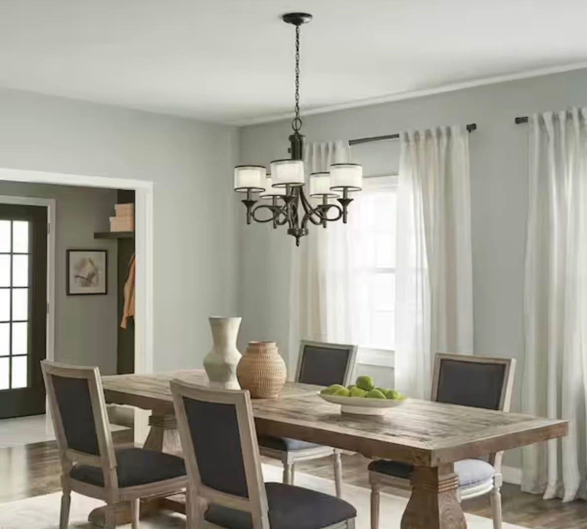 Lacey 25 in. 5-Light Mission Bronze Transitional Chandelier