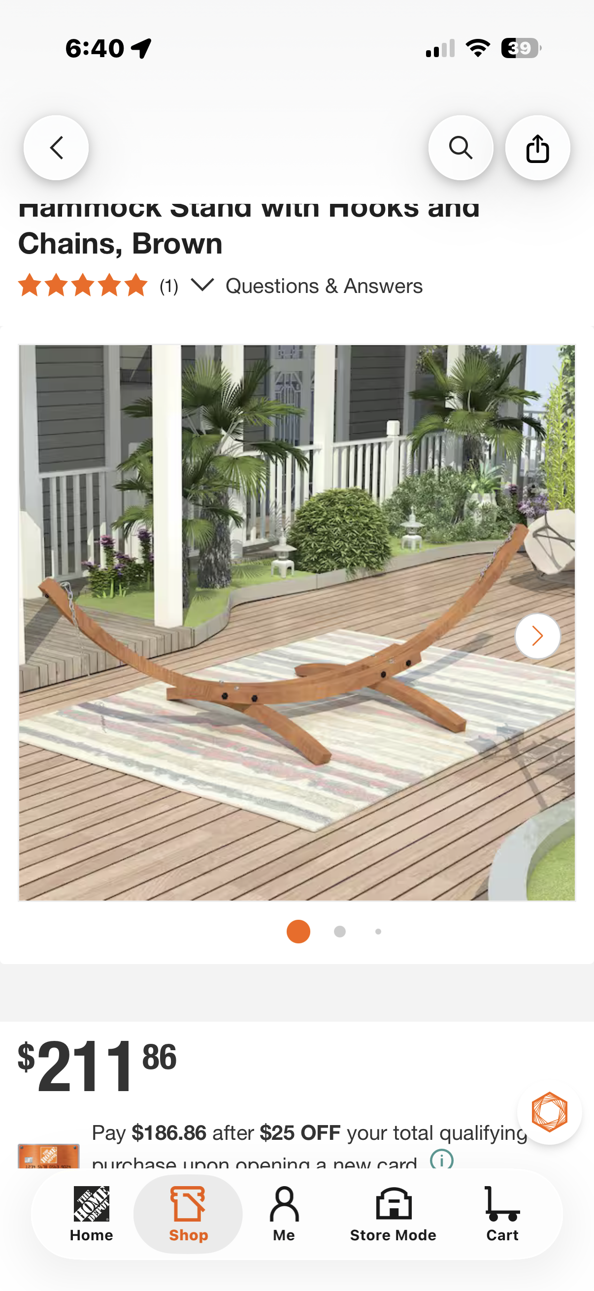 13 ft. Pine Hardwood Arc Frame Hammock Stand ( missing some hardware)