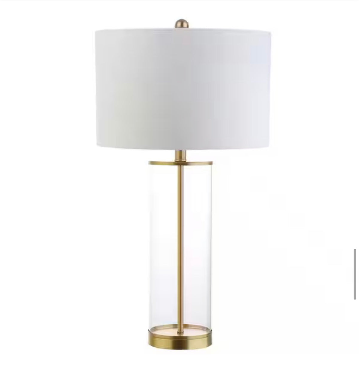 Collins 29 in. H Brass Gold Glass Table Lamp