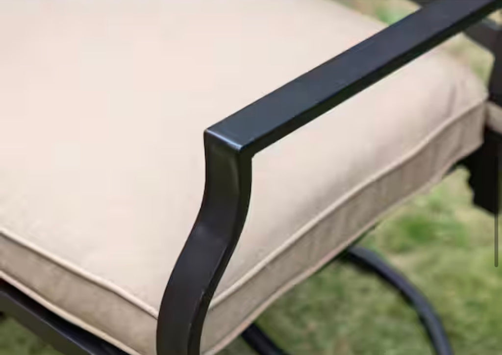 Outdoor Dining Swivel Chair with Beige Cushion (4-Pack)