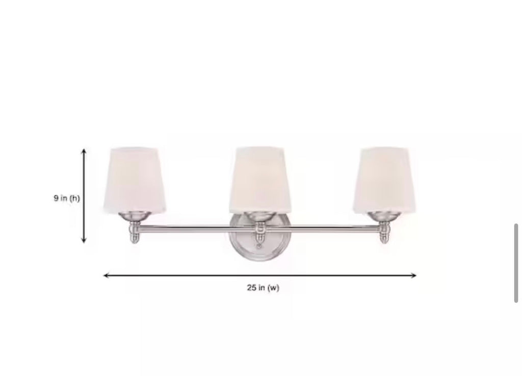 Darcy  3-Light Brushed Nickel Transitional Vanity Light