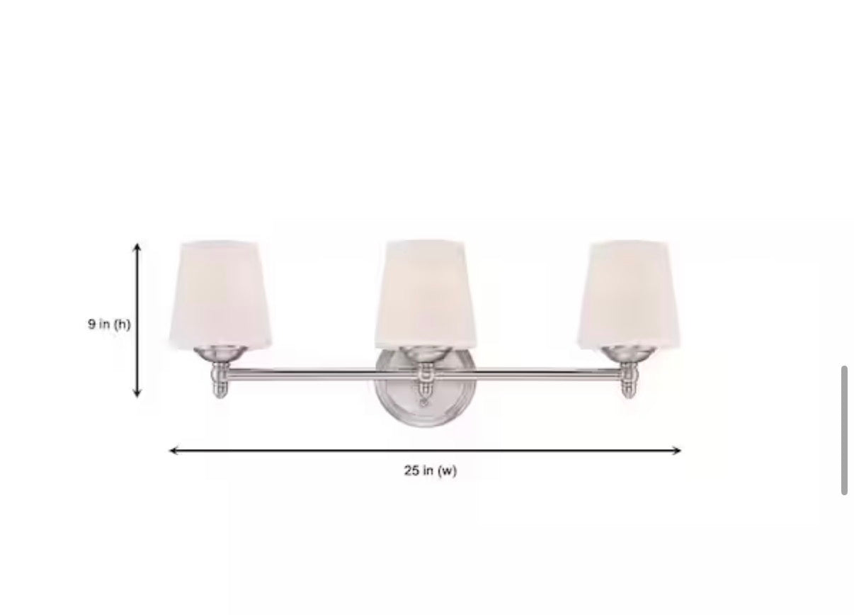 Darcy  3-Light Brushed Nickel Transitional Vanity Light