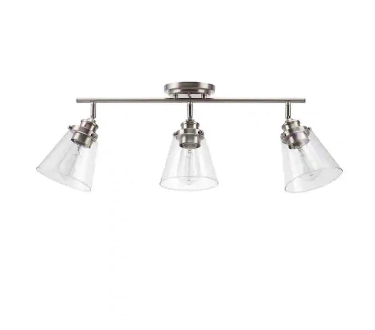 Jackson 2 ft. 3-Light Brushed Nickel Fixed Track Lighting
