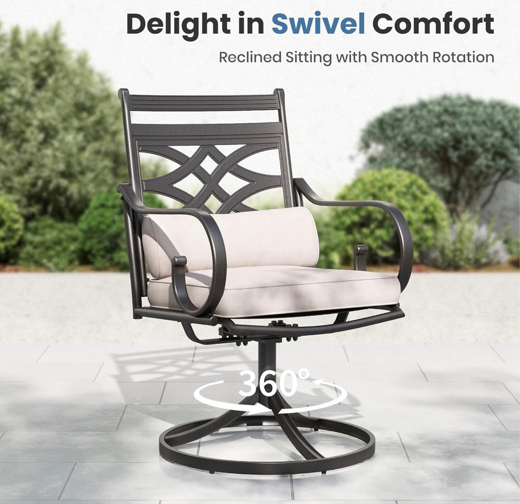Swivel Patio Dining Chairs, Set of 2