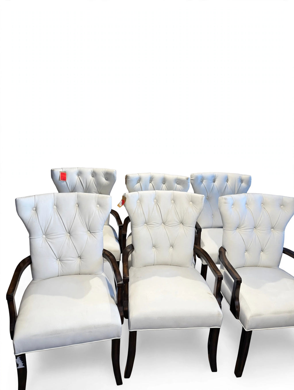 Davina Tufted Leather Arm Chair — White — $149 each ( used)