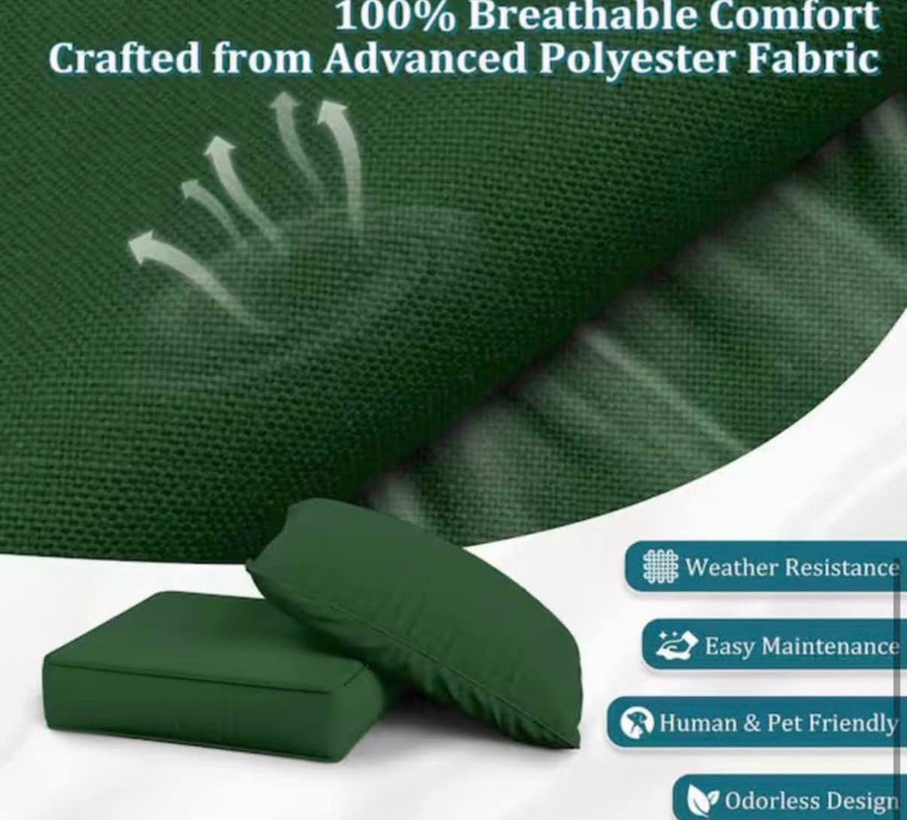 Outdoor  Seat Cushion (2 -Pack) Green