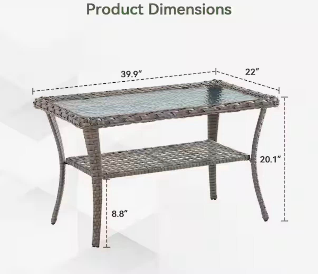 Outdoor Coffee Table With Storage Glass Top Wicker Table