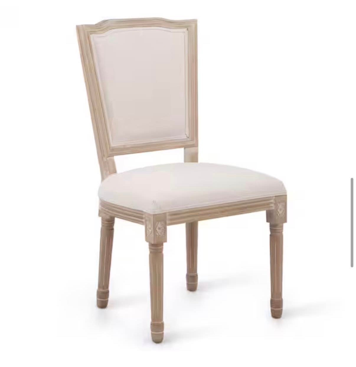 French Side Chairs (Set of 2) with Carved Wood Legs