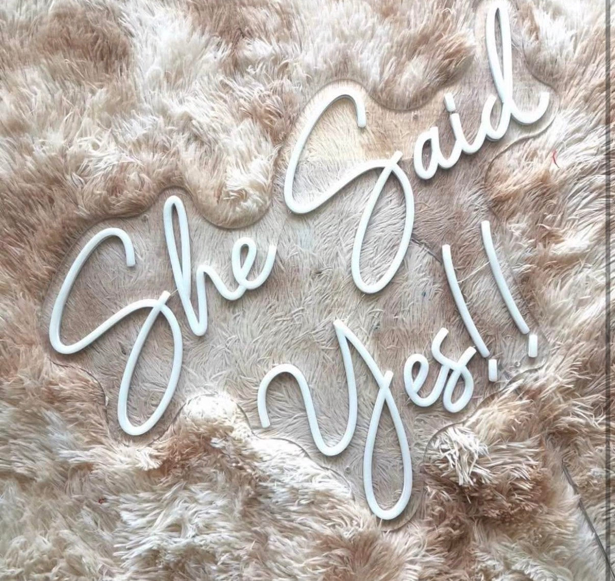Large She Said Yes Neon Sign for Wedding