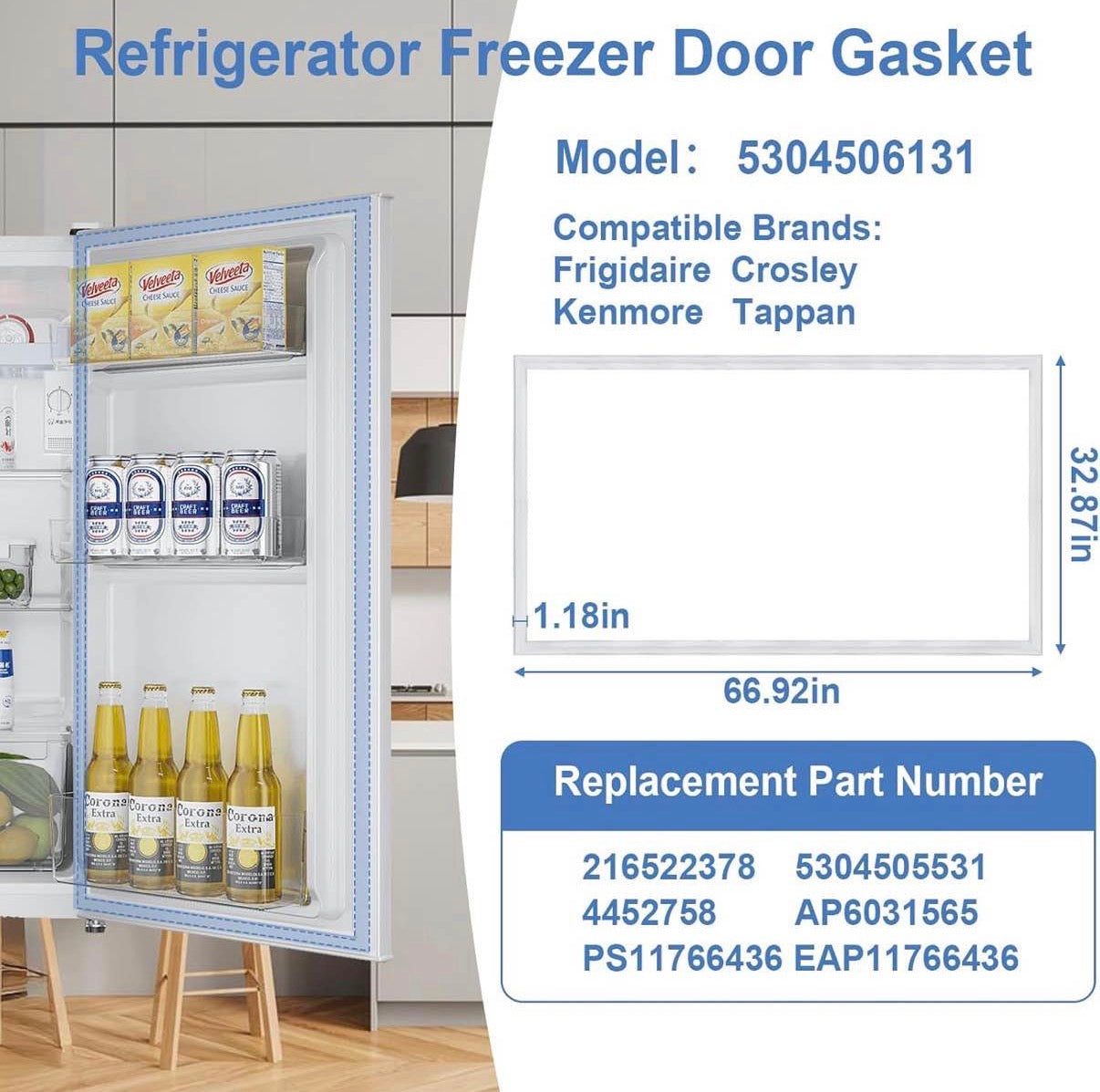 Frigidaire Kenmore Freezer Door Gasket