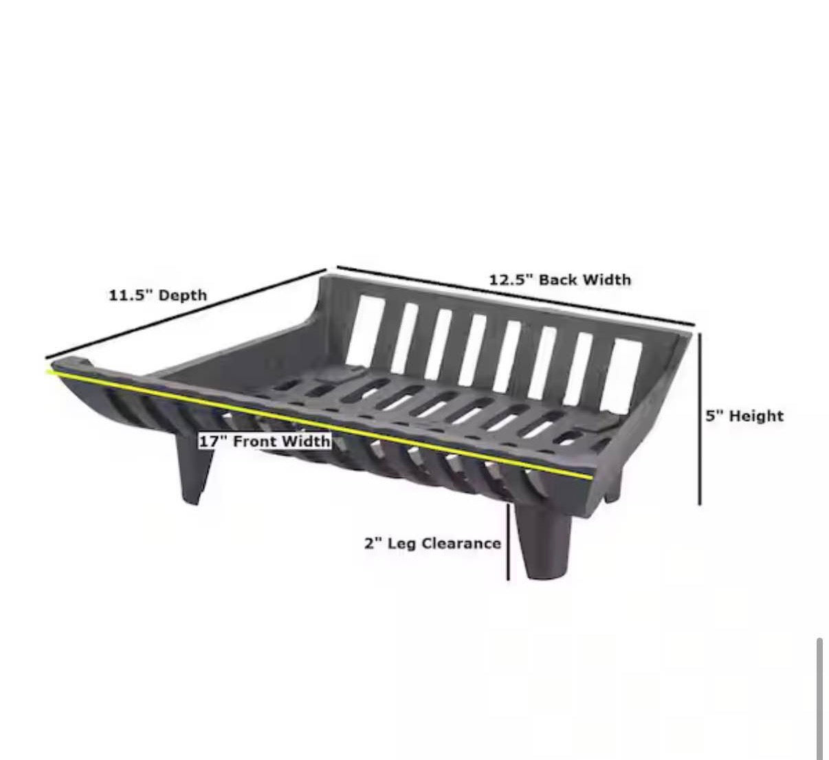 17 in. Cast Iron Heavy-Duty Fireplace Grate