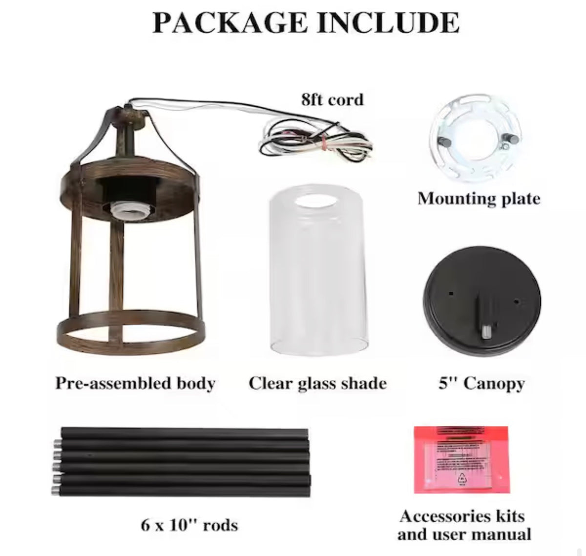Modern Wood Accent Pendant light set of (2)
