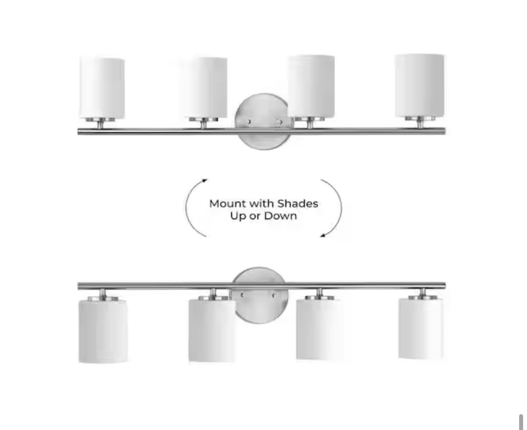 31 in. 4-Light Brushed Nickel Modern Bathroom Vanity Light