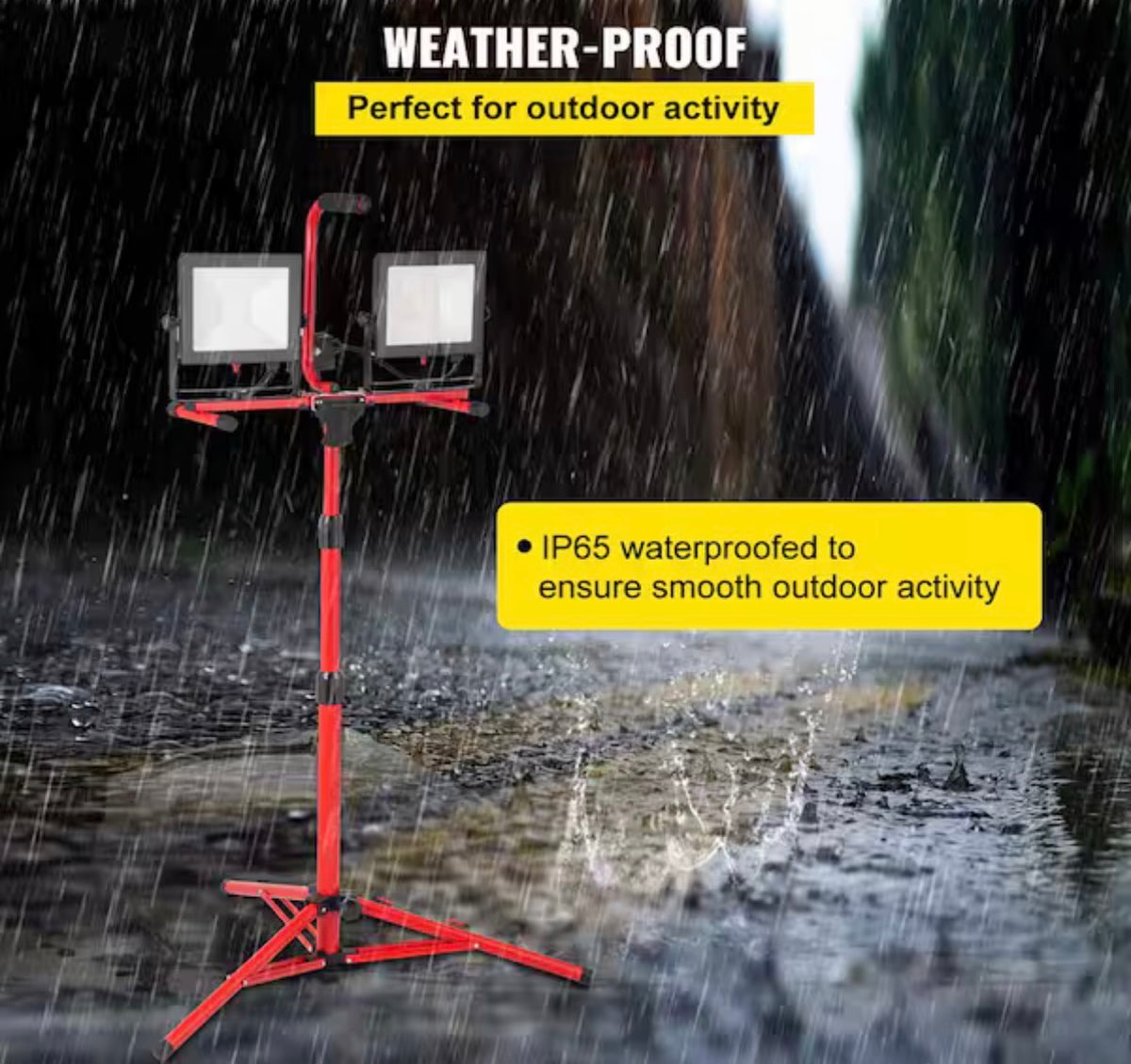 5000 Lumen Dual-Head LED Work Light with Stand