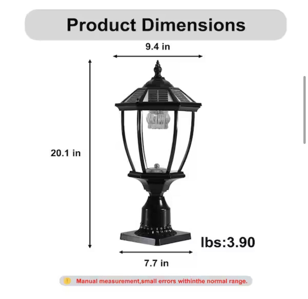 Outdoor Weather Resistant Solar Post light