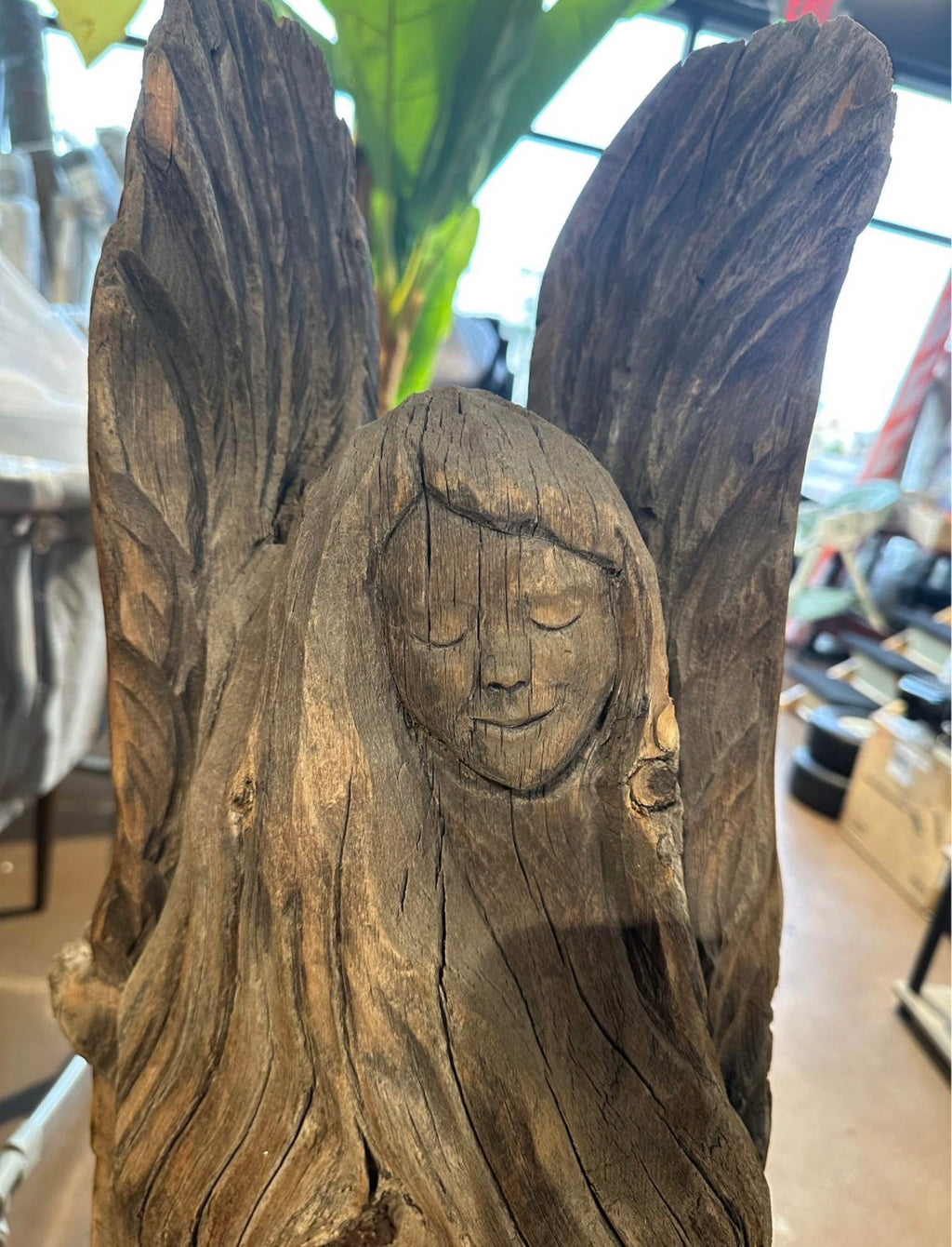 wood carved angel