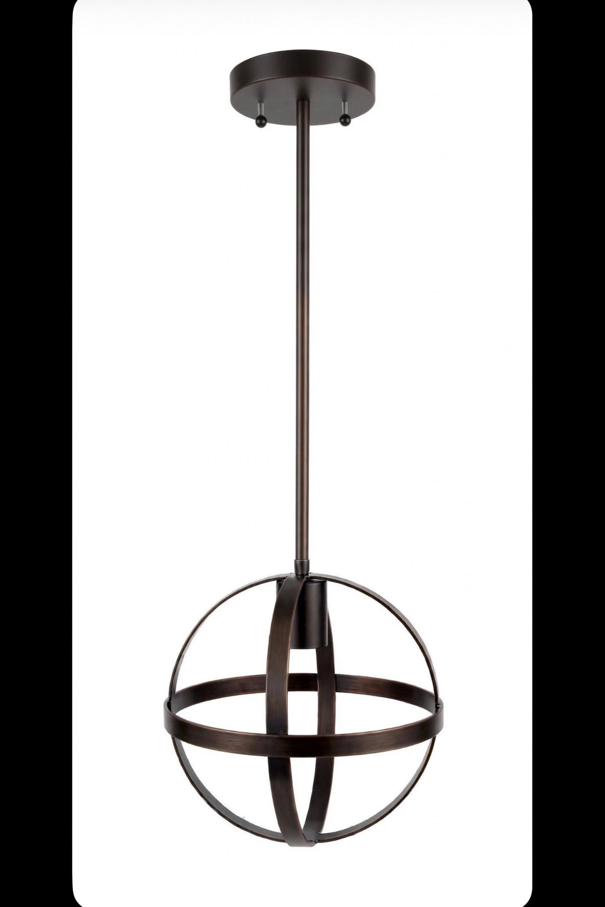 Oil Rubbed Bronze Globe Pendant Light — 12"