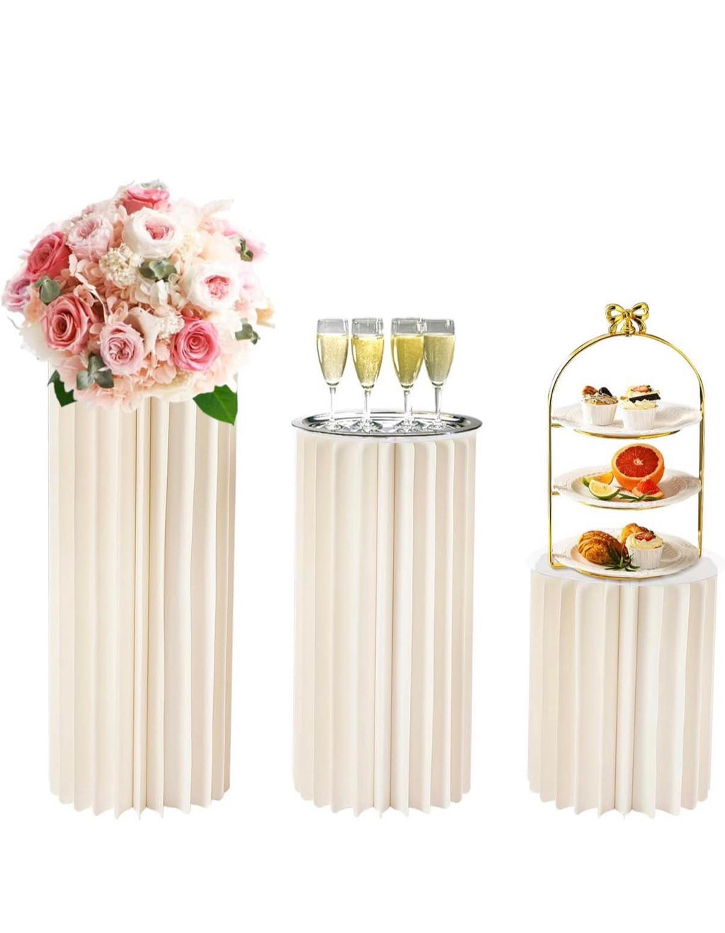 Set of 3 cardboard Cake  And flower stands