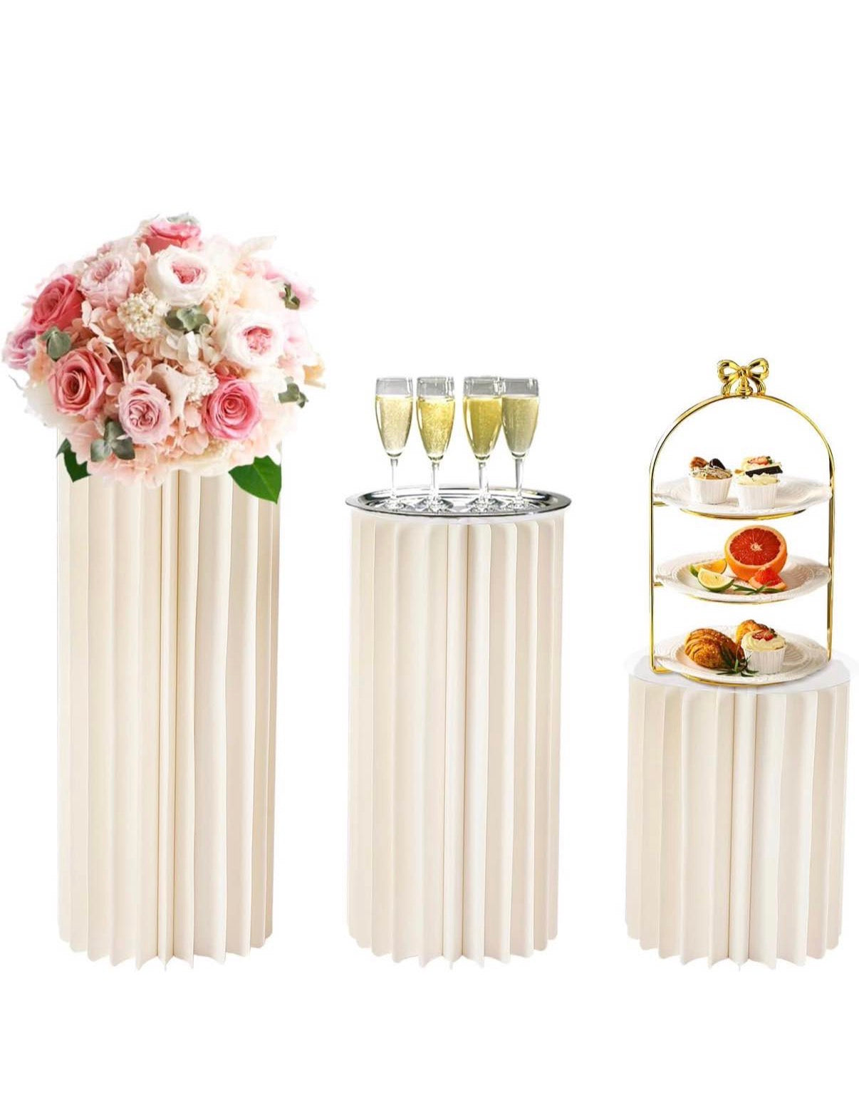 Set of 3 cardboard Cake  And flower stands