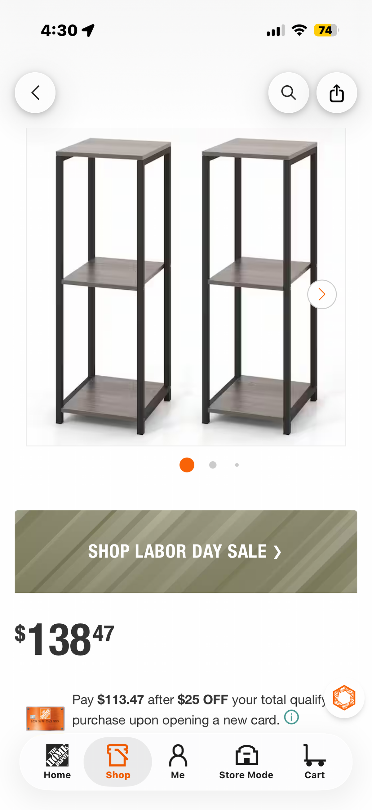 Grey & Black Metal Outdoor Plant Stand (2Pack)