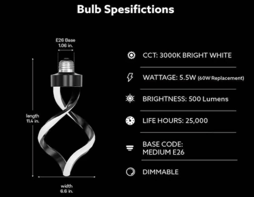 E26 LED Light Bulb Matte Black Finish Frosted