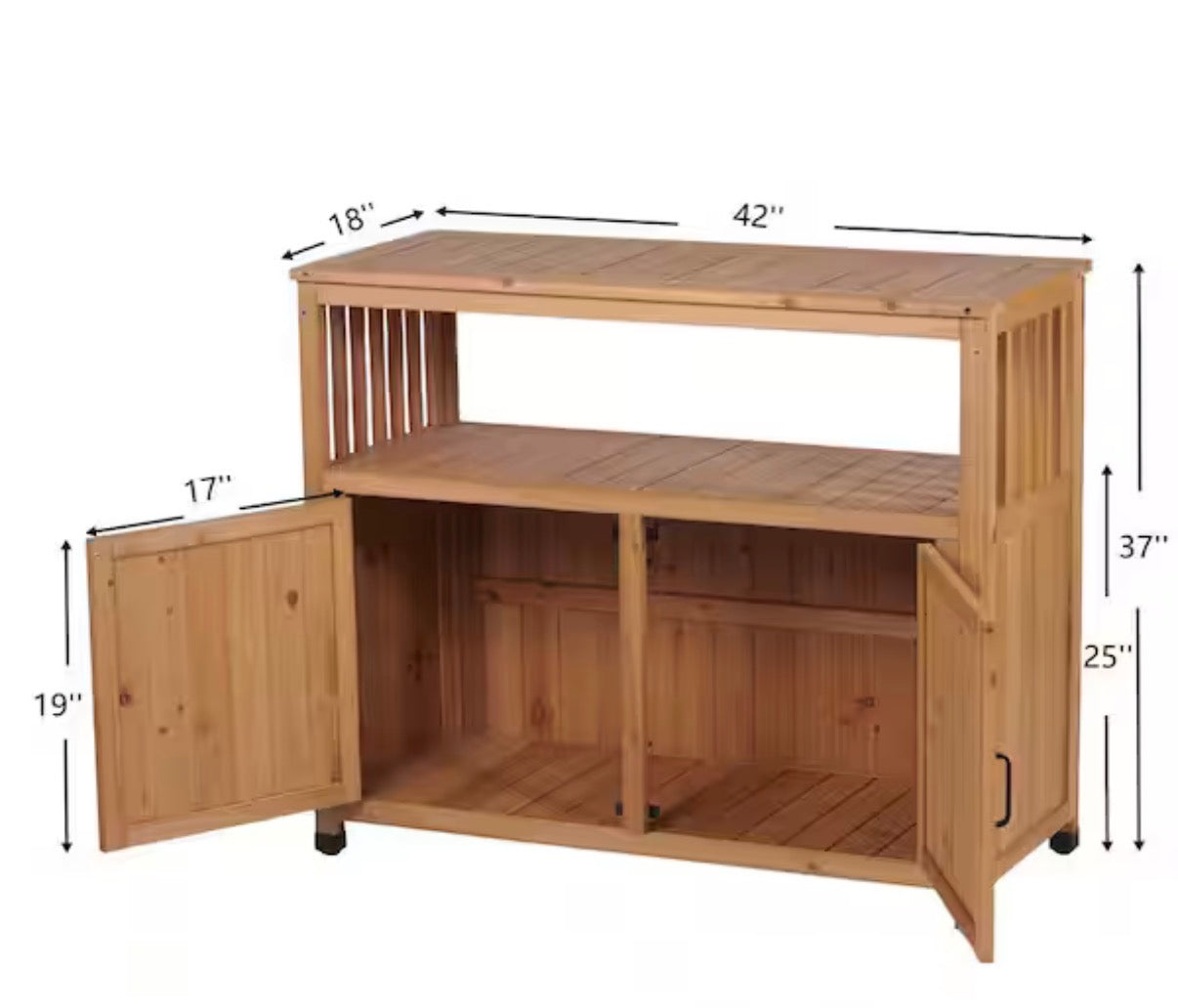Brown Wood indoor / Outdoor Storage Cabinet