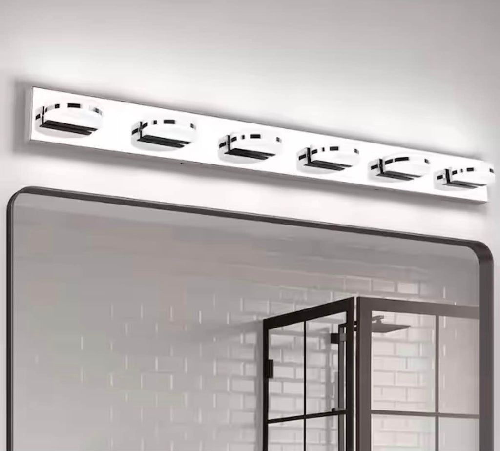 45.28 in. 6-Light Chrome LED Vanity Light with 360° Up and Down