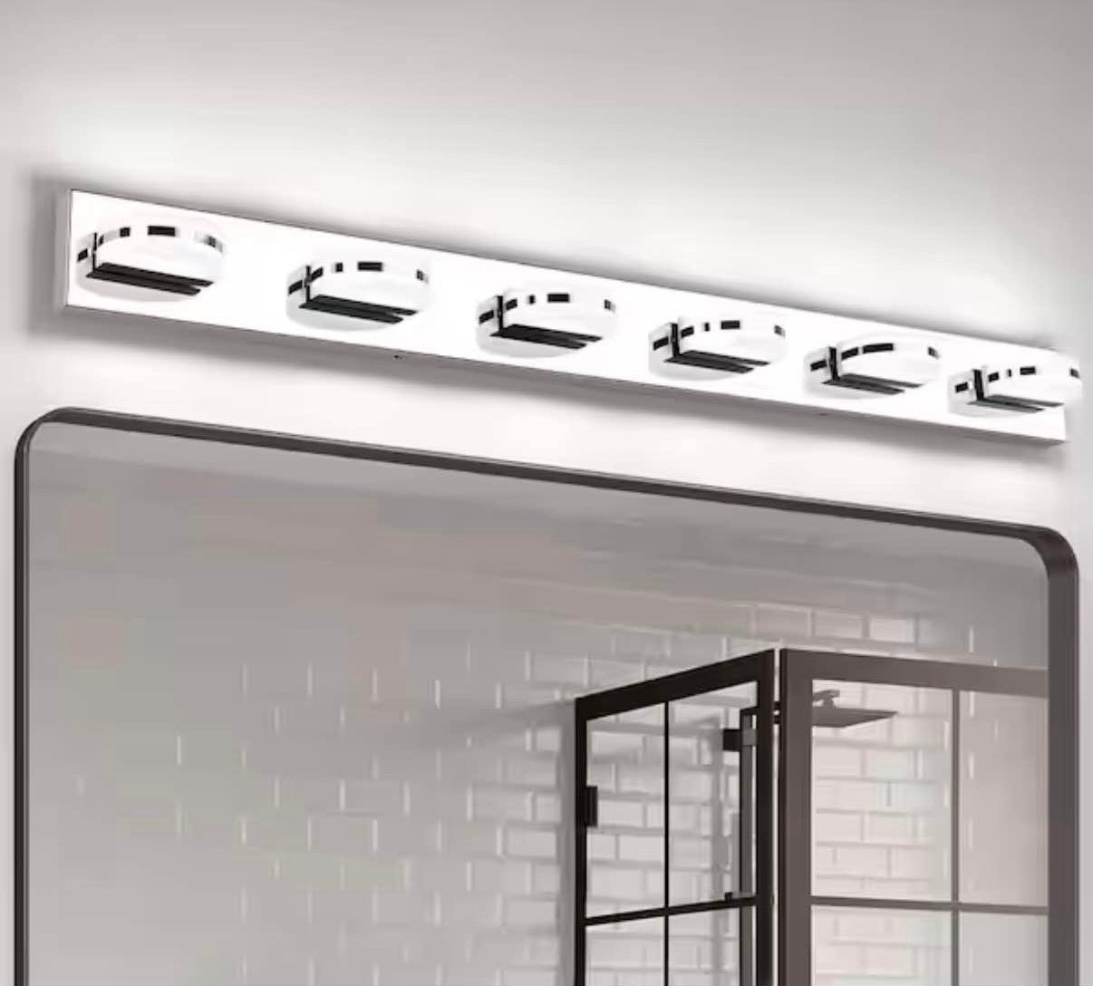 45.28 in. 6-Light Chrome LED Vanity Light with 360° Up and Down