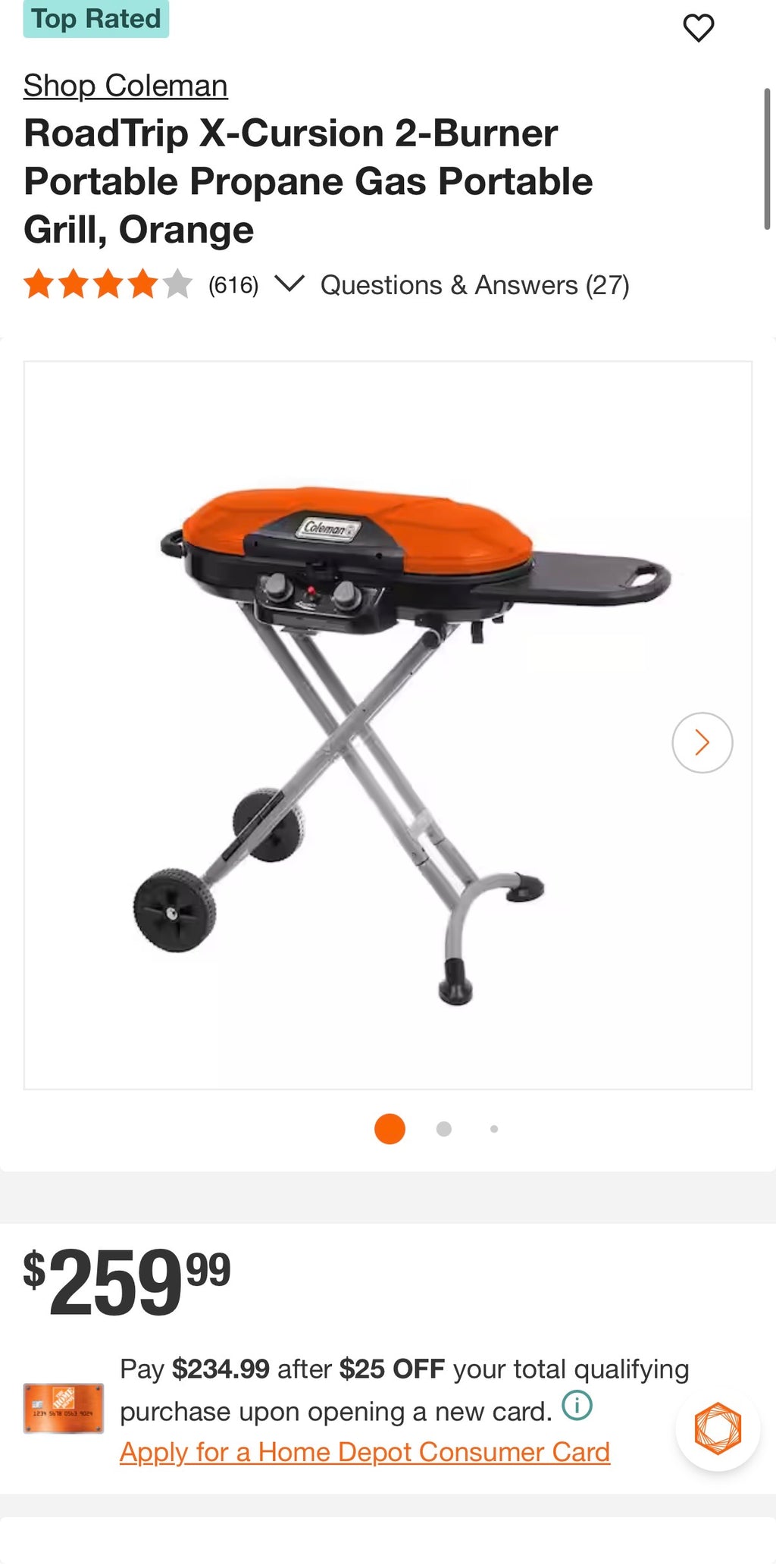 RoadTrip X-Cursion 2-Burner Portable Propane Gas Portable Grill