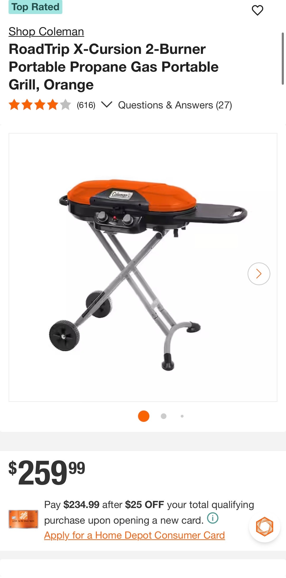 RoadTrip X-Cursion 2-Burner Portable Propane Gas Portable Grill