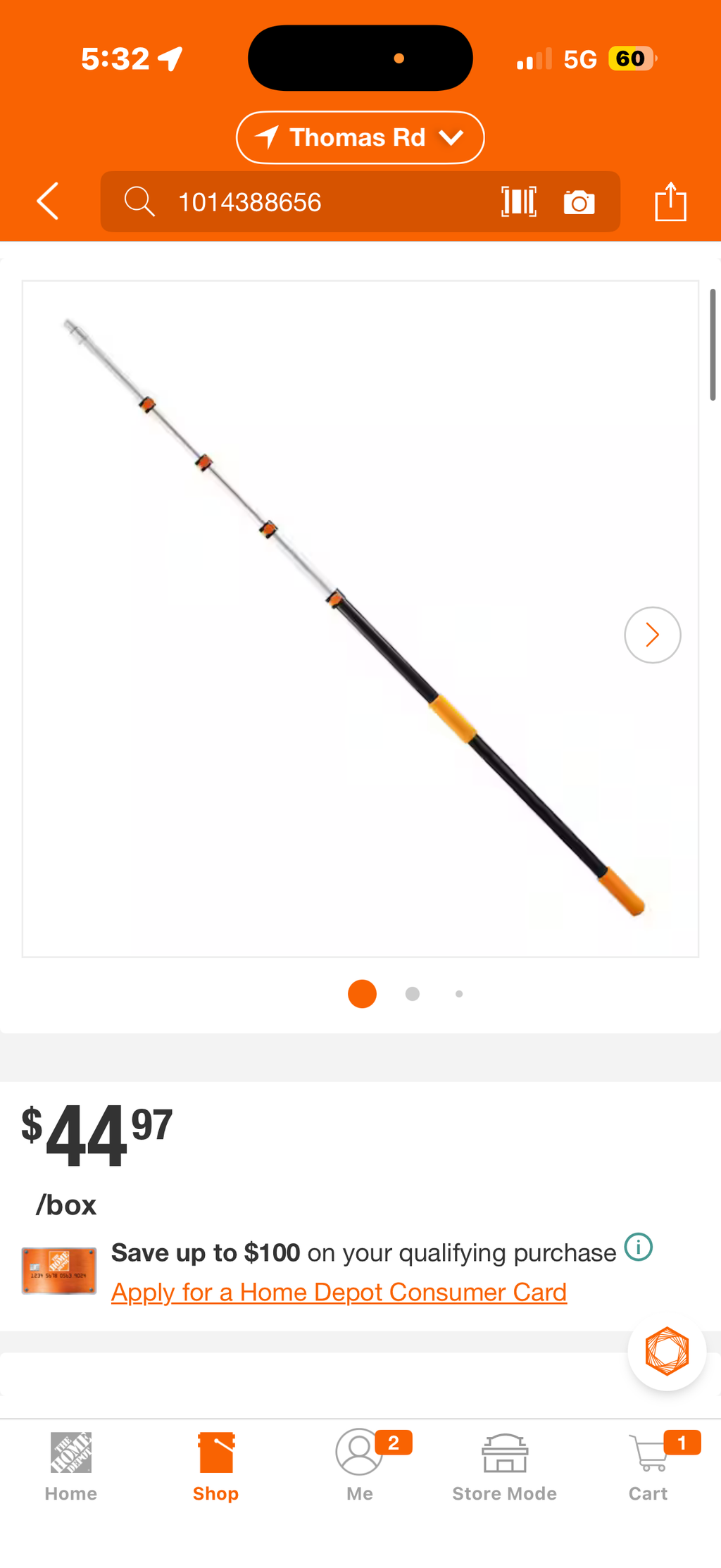 4.66-19 ft. Telescopic Extension Pole