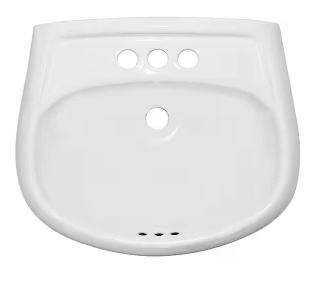 Pedestal Sink Basin in White