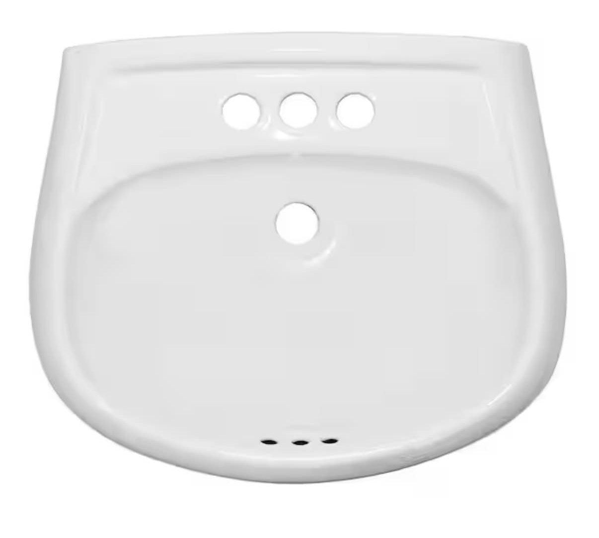 Pedestal Sink Basin in White