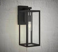 Hurley 16 in. 1-Light Modern Black Hardwired Outdoor Wall Light