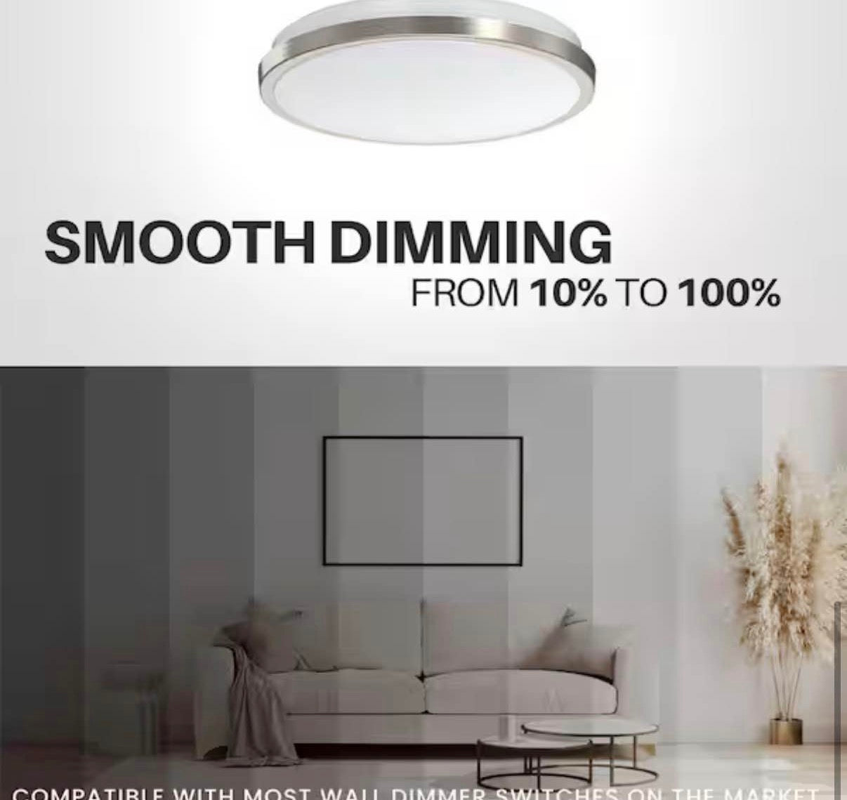 10 in. Ring Brushed Nickel LED Flush Mount Ceiling Light