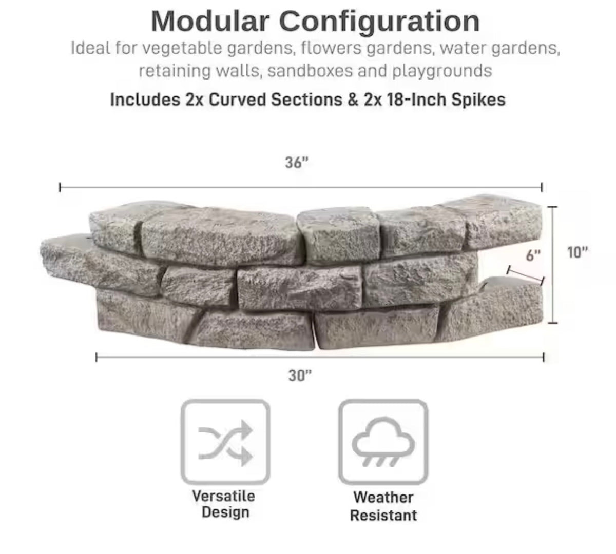 18 in. Spikes Raised Garden Bed