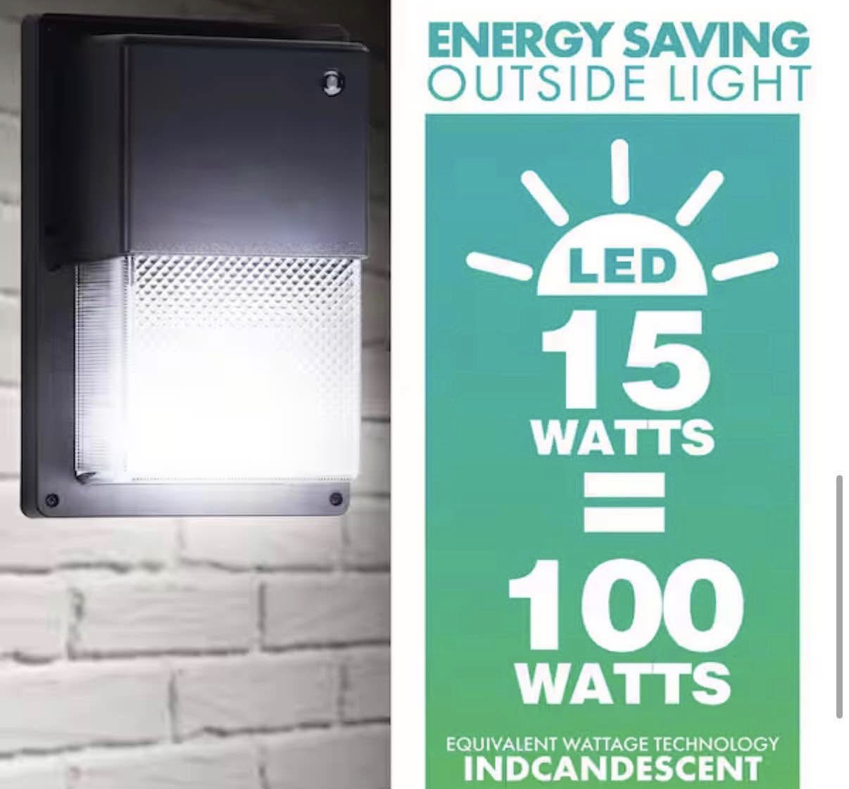 100-Watt Equivalent Integrated LED Black Mini Wall Pack Light