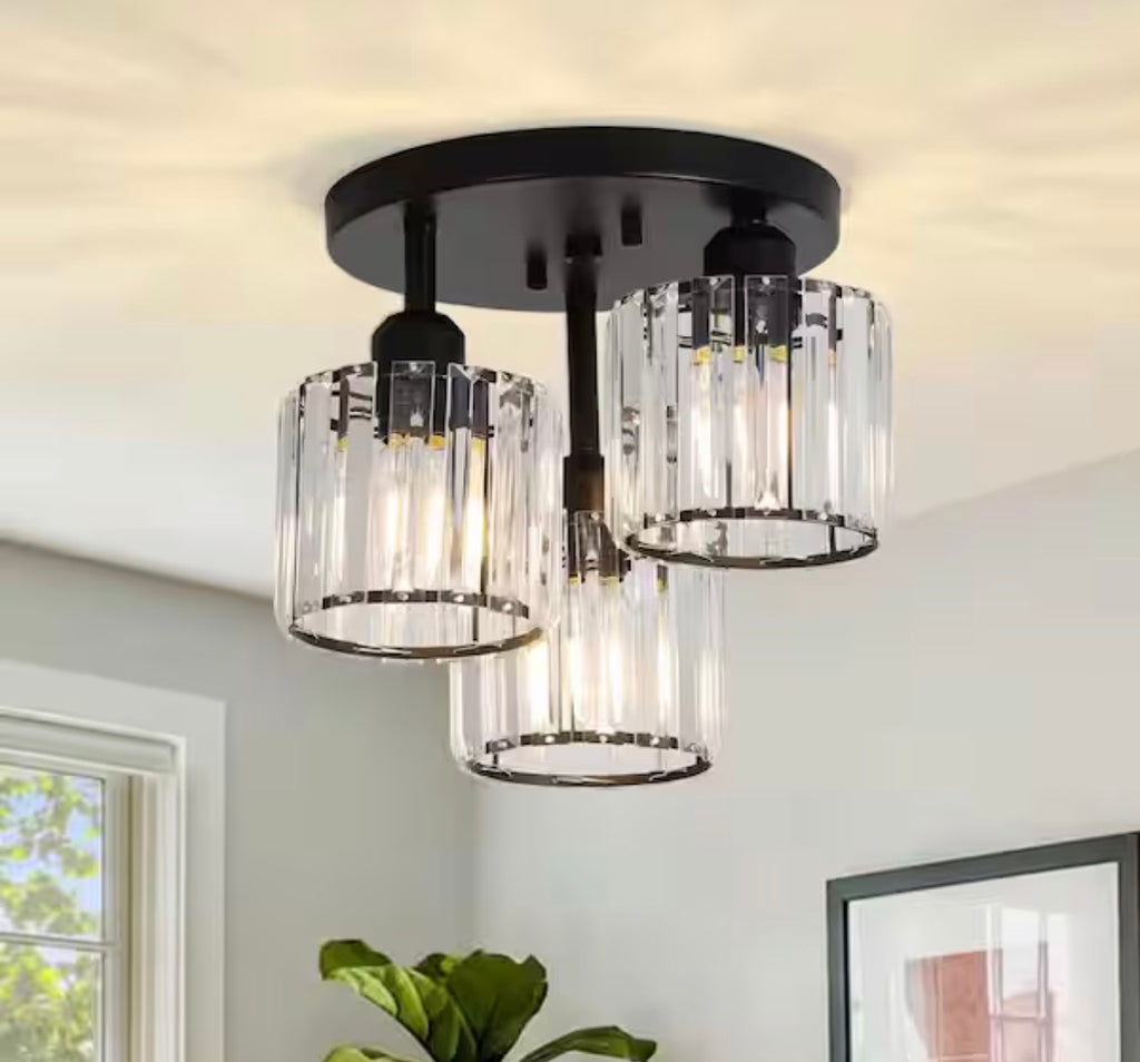 Modern Flush Mount crystal Chandelier